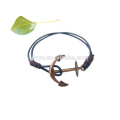 fashion leather bracelet anchor for men 2016